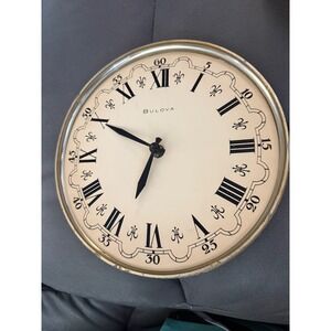 Vintage Bulova Wall Clock Face Roman Numerals Cream Analog Replacement Part DIY